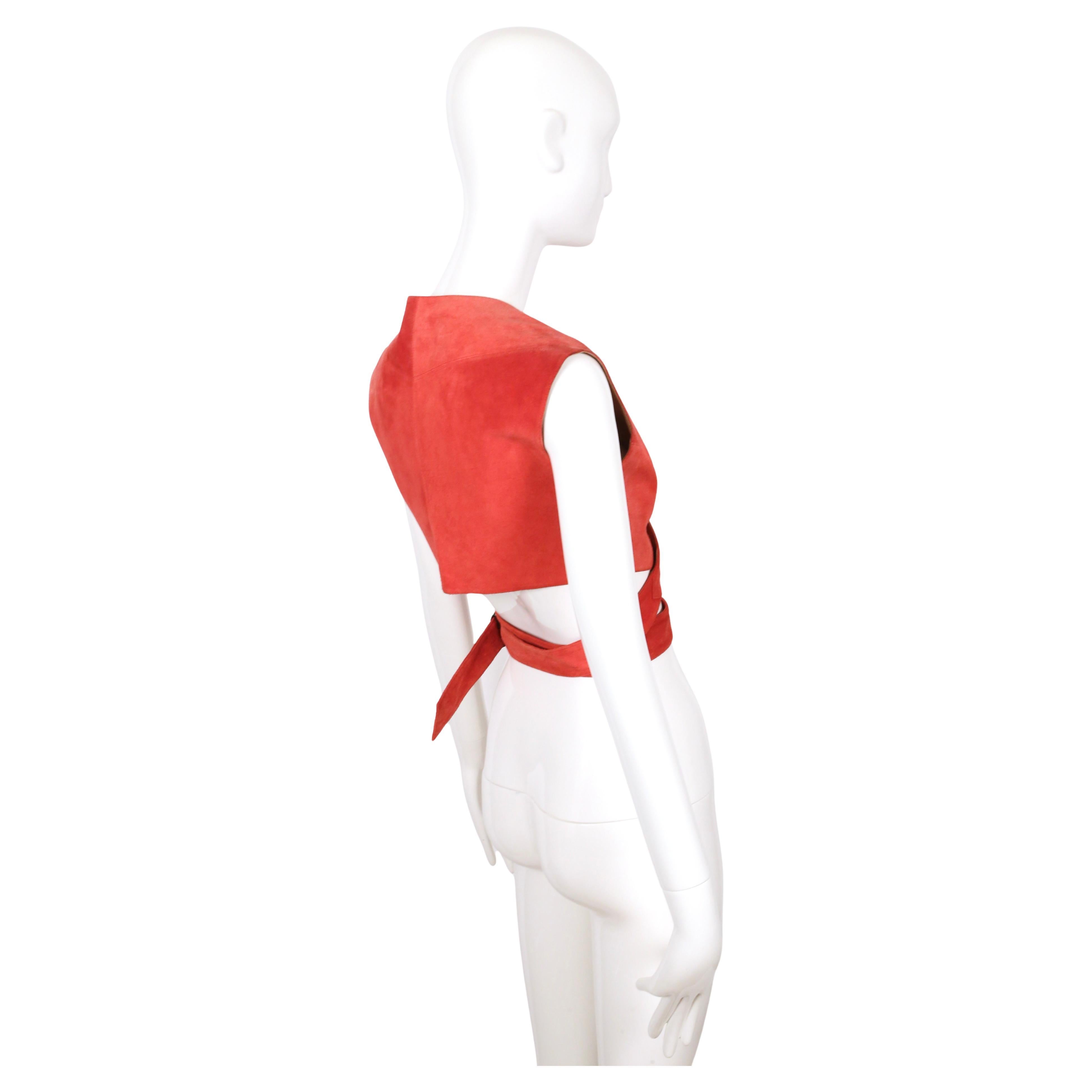 1983 AZZEDINE ALAIA suede wrap RUNWAY top For Sale 3