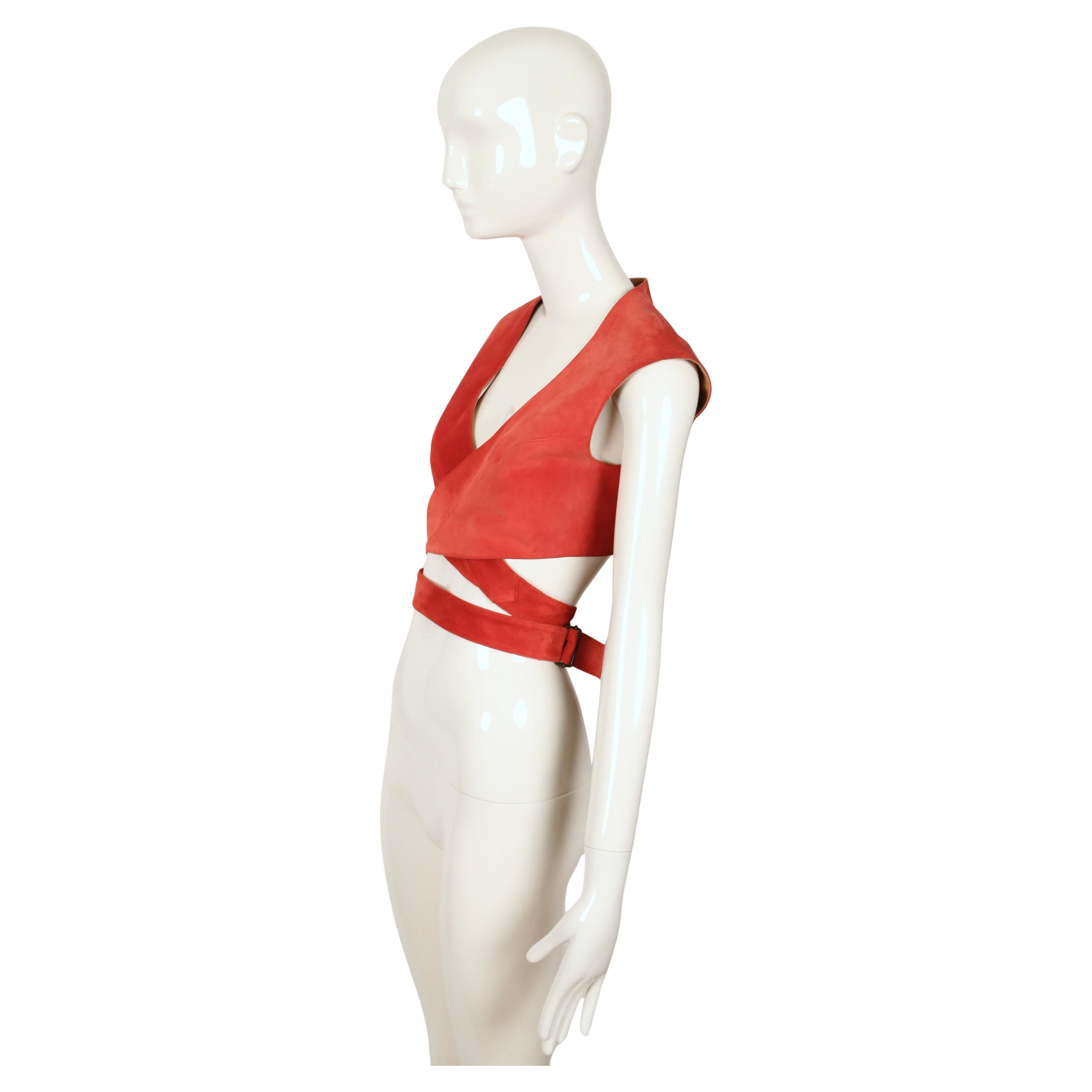 1983 AZZEDINE ALAIA suede wrap RUNWAY top For Sale 4
