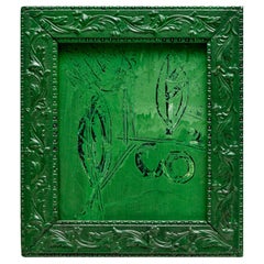 1984 Barry Brigewood (American) Green Enamel on Wood, in Artist Modified Frame