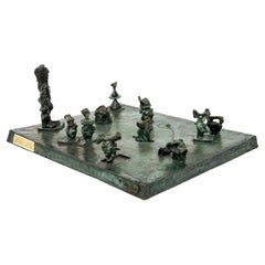 1984, Cast and Welded Bronze and Leather Sculpture by Artist Bob La Bobgah