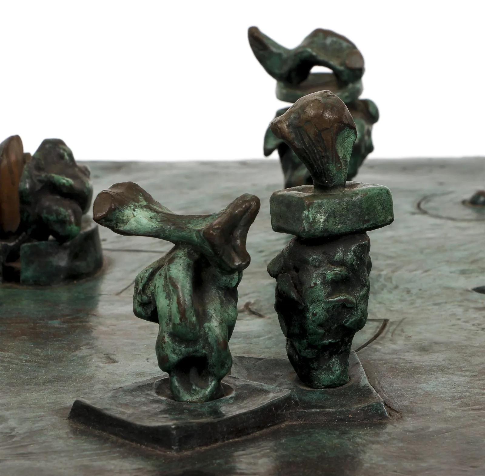Ottone 1984, Scultura in bronzo fuso e saldato e pelle dell'artista Bob La Bobgah in vendita