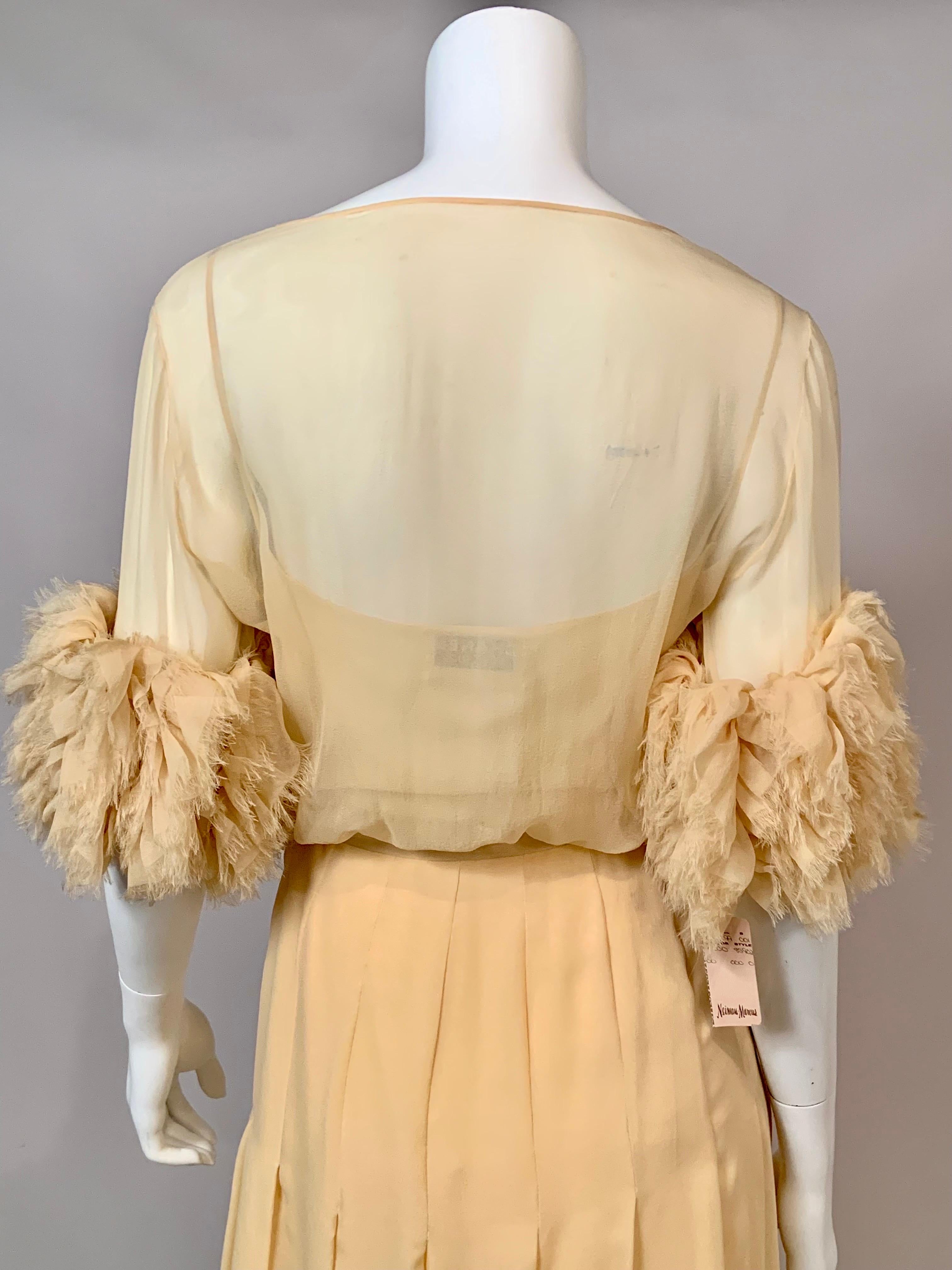 1984 Chanel by Karl Lagerfeld Butter Yellow Silk Chiffon Evening Gown Never Worn 7