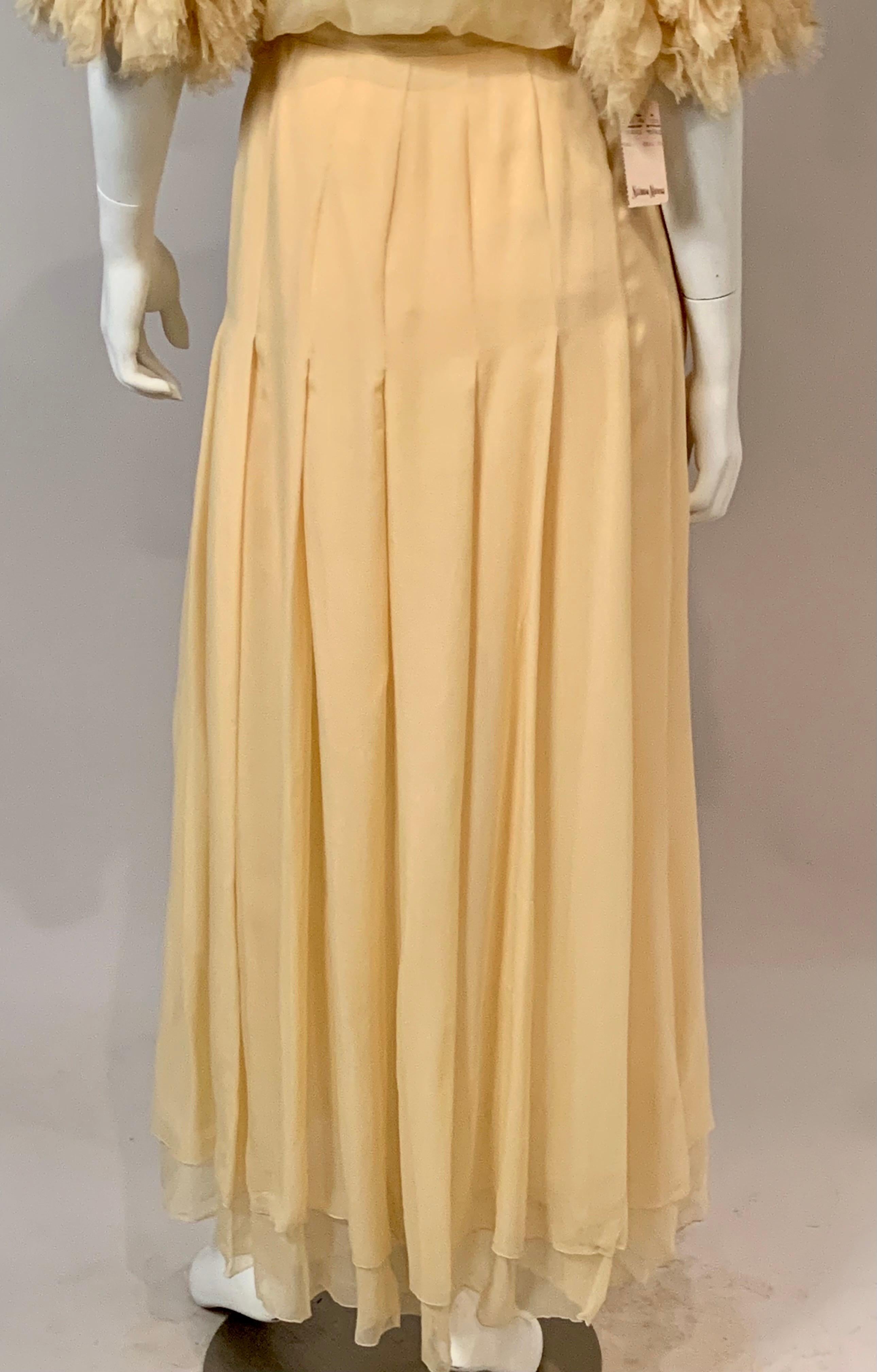 1984 Chanel by Karl Lagerfeld Butter Yellow Silk Chiffon Evening Gown Never Worn 10