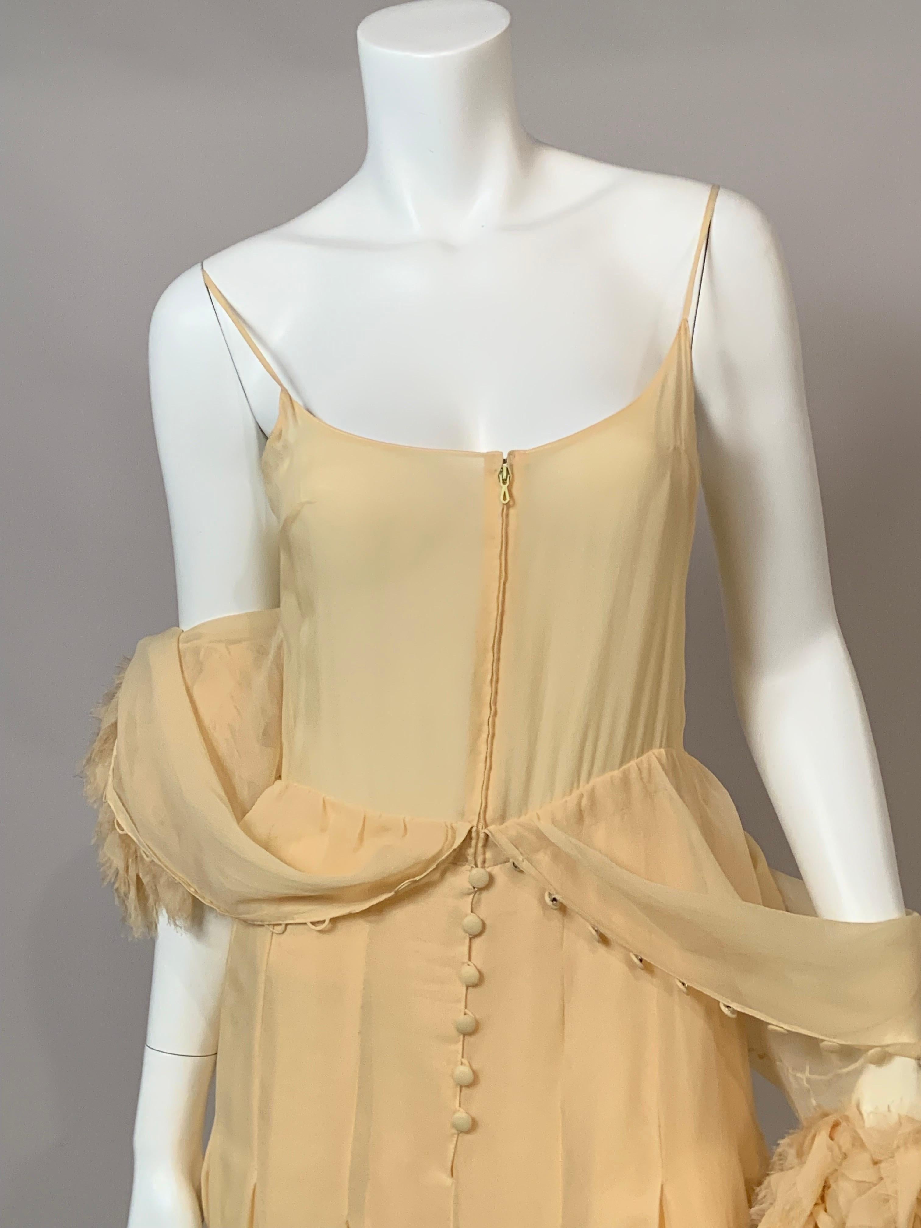 1984 Chanel by Karl Lagerfeld Butter Yellow Silk Chiffon Evening Gown Never Worn 11