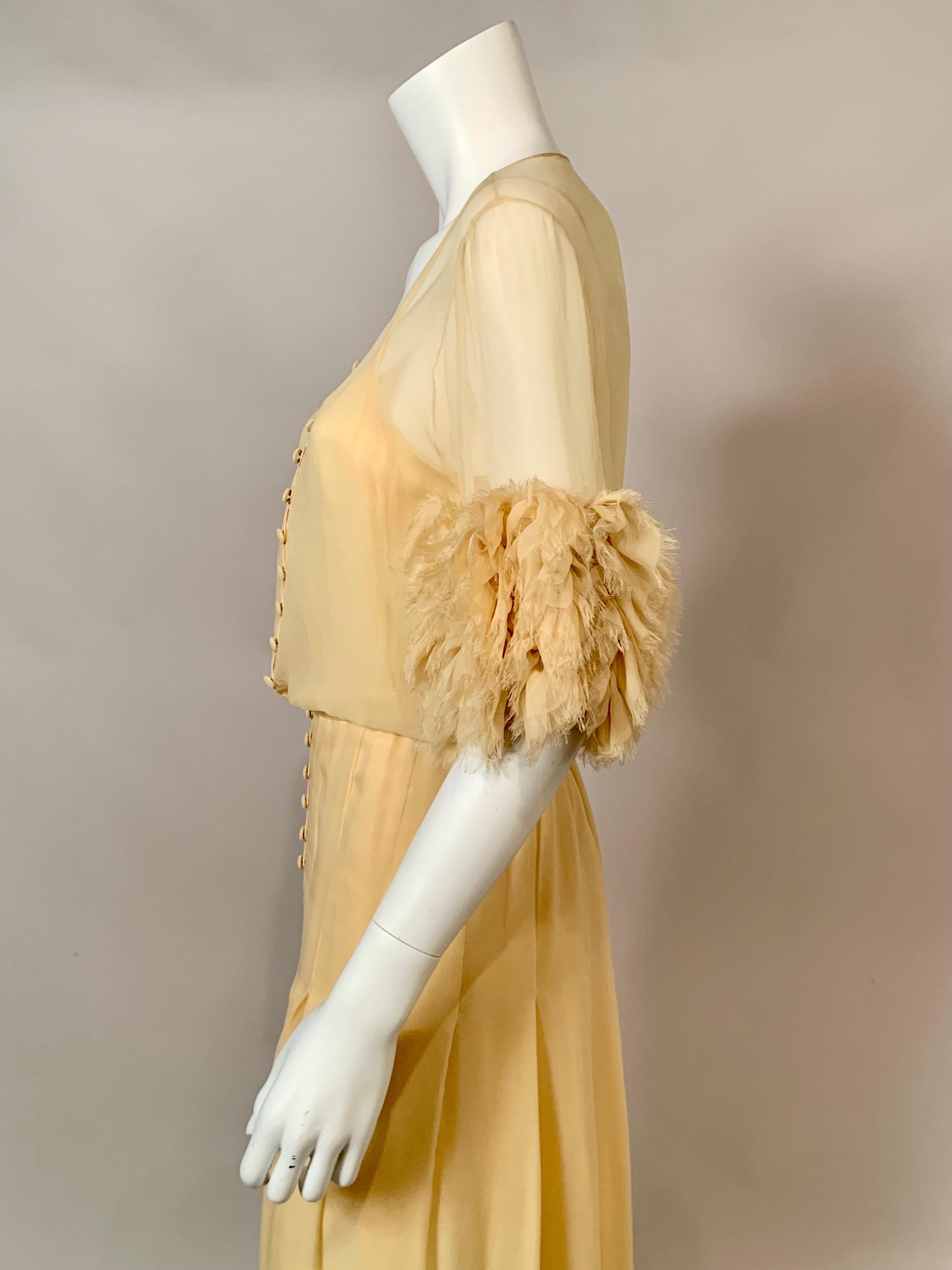 1984 Chanel by Karl Lagerfeld Butter Yellow Silk Chiffon Evening Gown Never Worn 5
