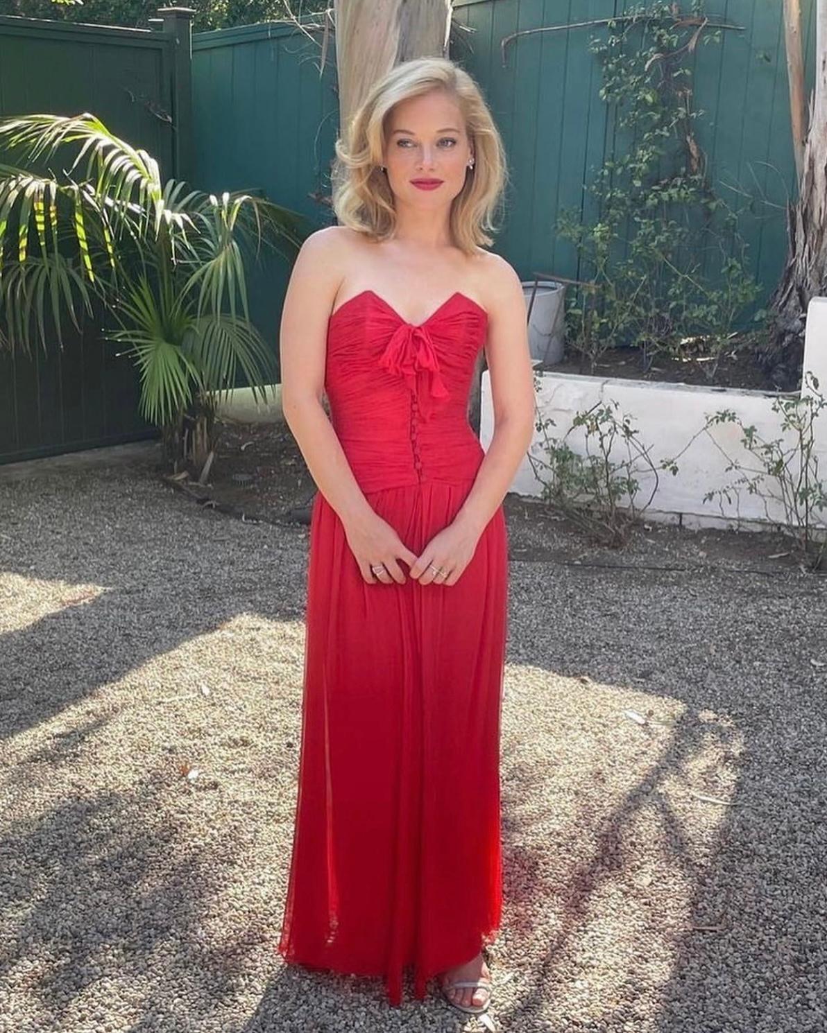Women's 1984 Chanel by Karl Lagerfeld Red Silk Chiffon Gown and Stole