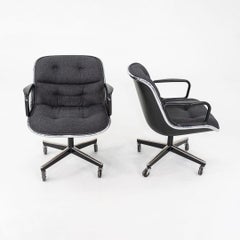 1984 Charles Pollock for Knoll Desk Chair in Charcoal Grey Fabric, 5x Available