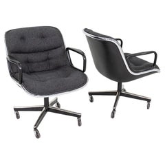 1984 Charles Pollock für Knoll Schreibtischstuhl aus anthrazitfarbenem Stoff, 5x erhältlich 1984 Charles Pollock für Knoll Schreibtischstuhl aus anthrazitfarbenem Stoff, 5x erhältlich