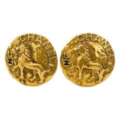 1984/Collection 23 Chanel Gold Lion Earrings