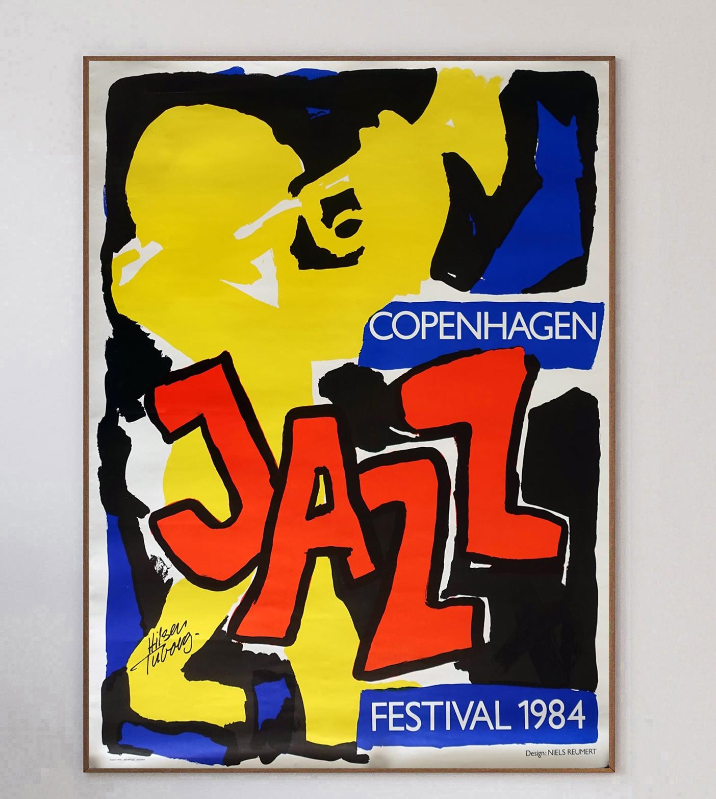 Danish 1984 Copenhagen Jazz Festival Original Vintage Poster For Sale