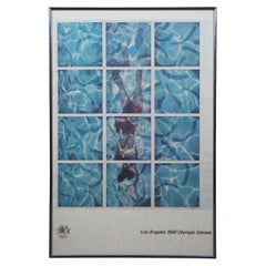 1984 David Hockney Signed Los Angeles Olympic Game Poster Swimming Pool Polaroid