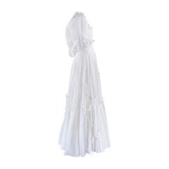 1984 Documented Laura Ashley White Cotton Wedding Dress (Robe de mariée en coton blanc)