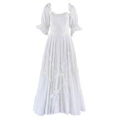 1984 Documented Laura Ashley White Cotton Wedding Dress 1984 Documented Laura Ashley White Cotton Wedding Dress