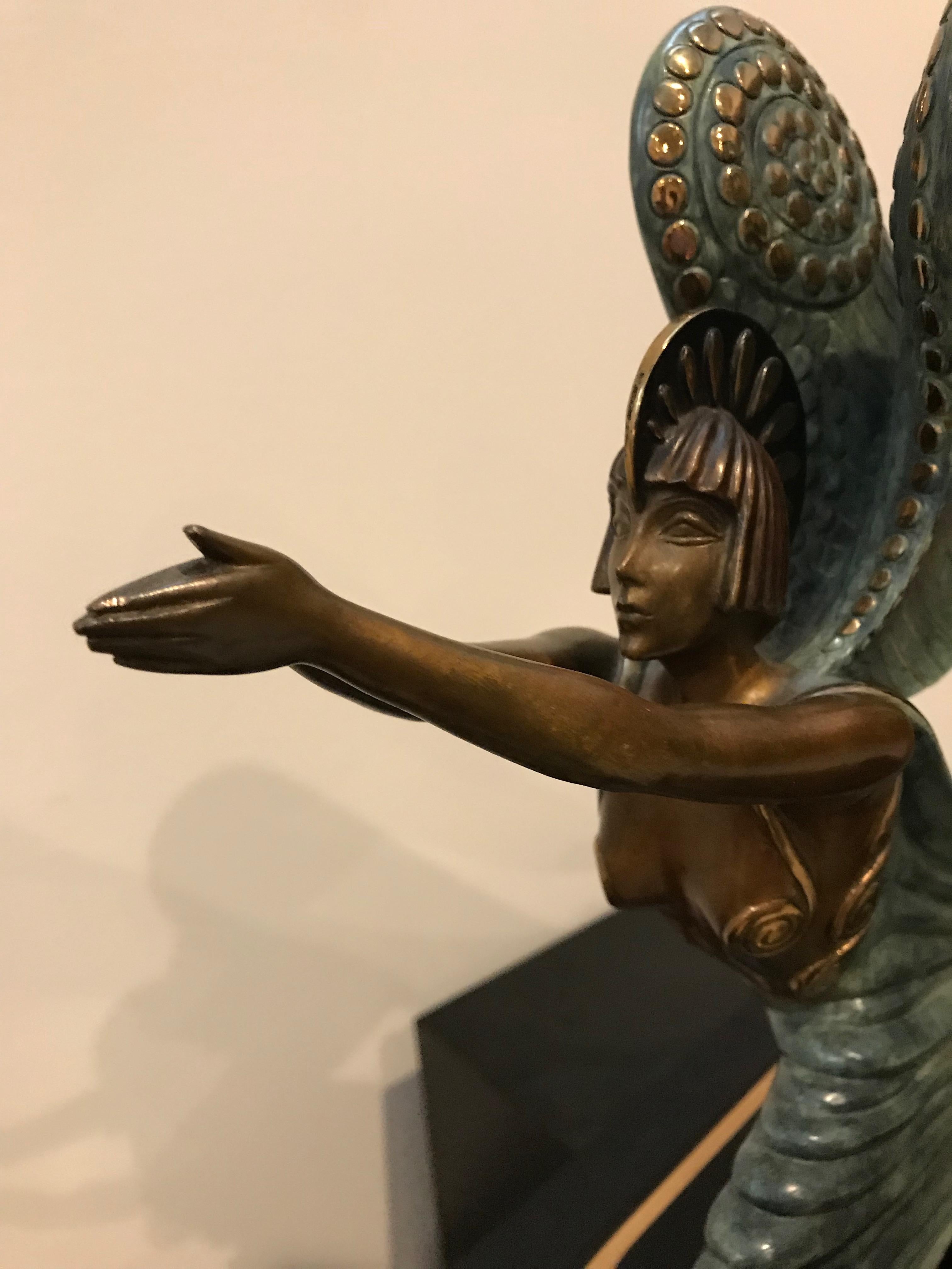 Sculpture en bronze « Ange » de Romain De Tirtoff, édition limitée Erte 1984 en vente 5