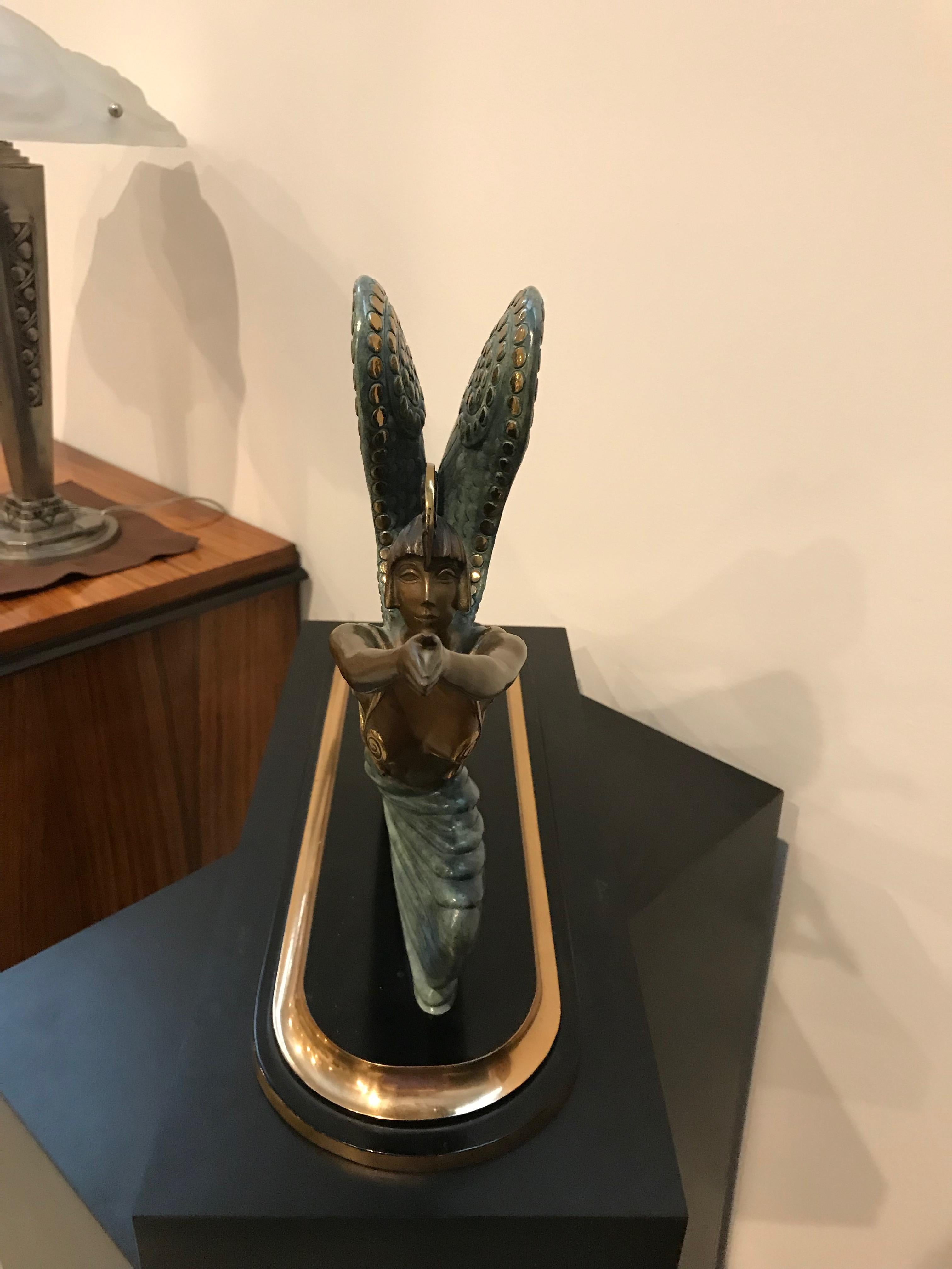 Fin du 20e siècle Sculpture en bronze « Ange » de Romain De Tirtoff, édition limitée Erte 1984 en vente