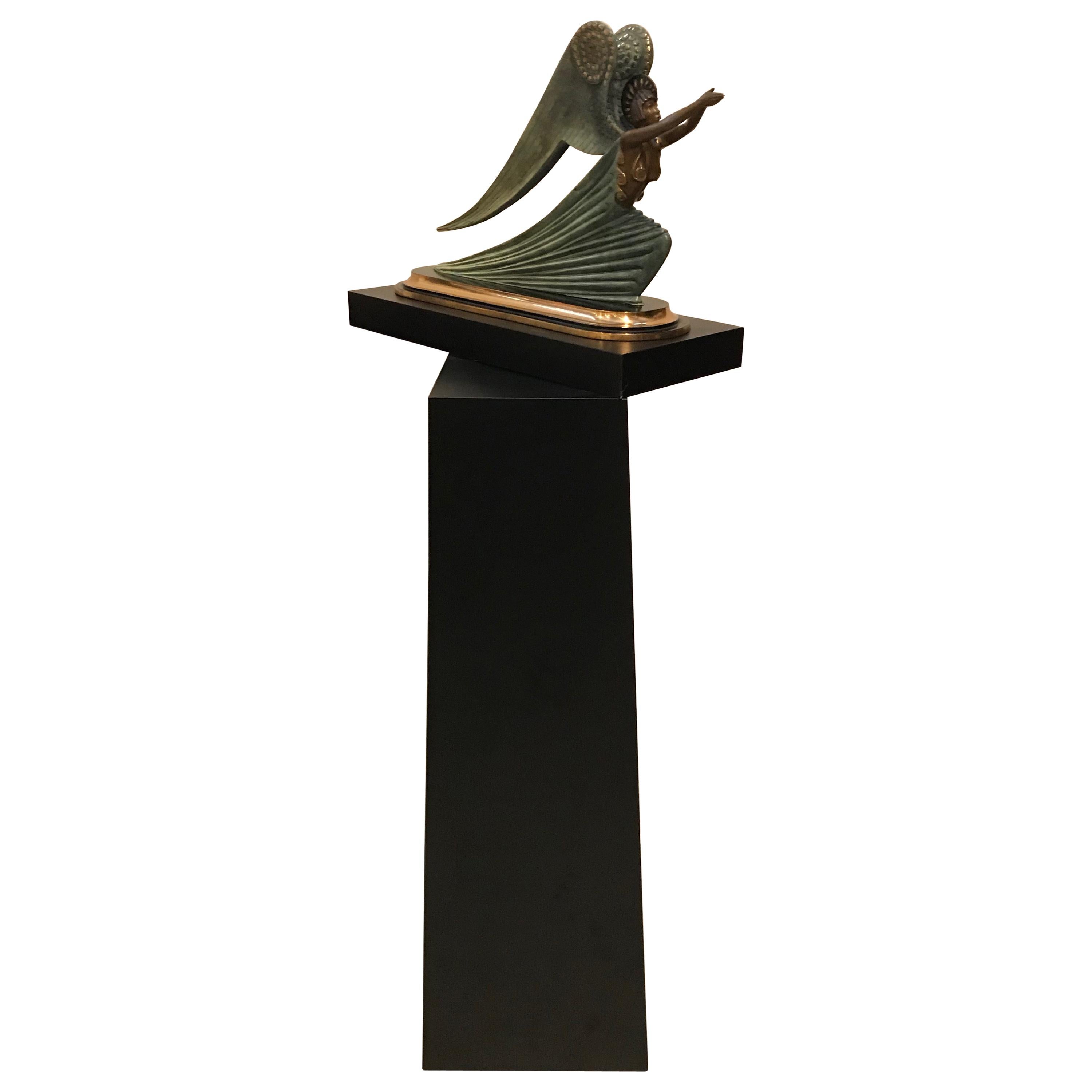 1984 Erte Ltd Ed Escultura de bronce "Ángel" de Romain de Tirtoff