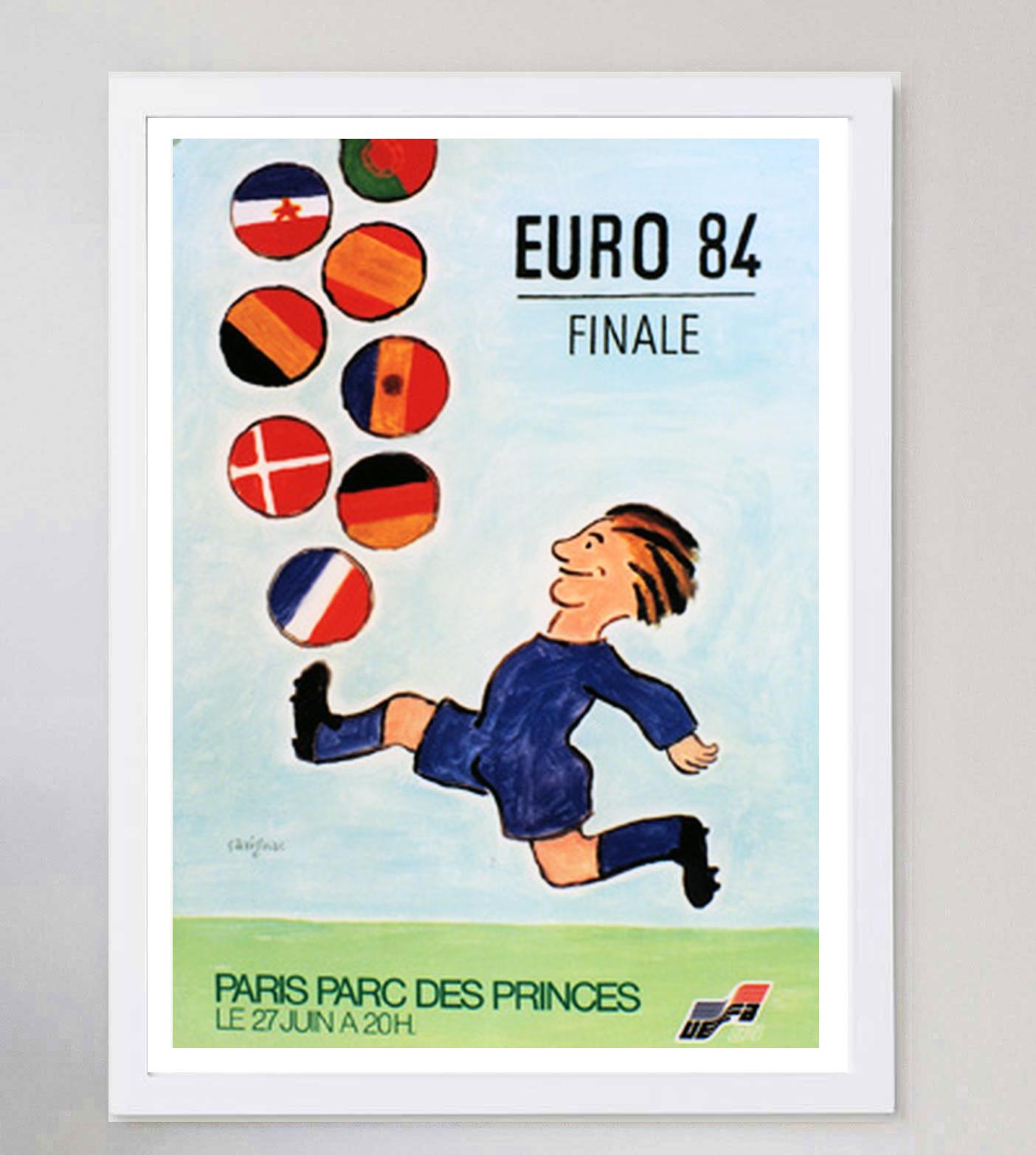 1984 Euro 84 - Finale Original Vintage Poster In Good Condition For Sale In Winchester, GB