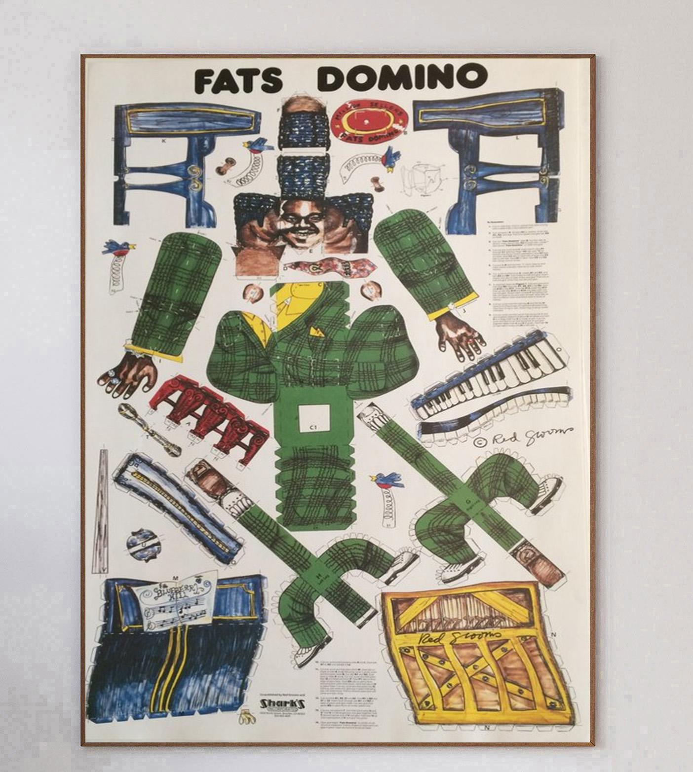 1984 Fats Domino - Red Grooms - Poster originale d'epoca In condizioni buone in vendita a Winchester, GB