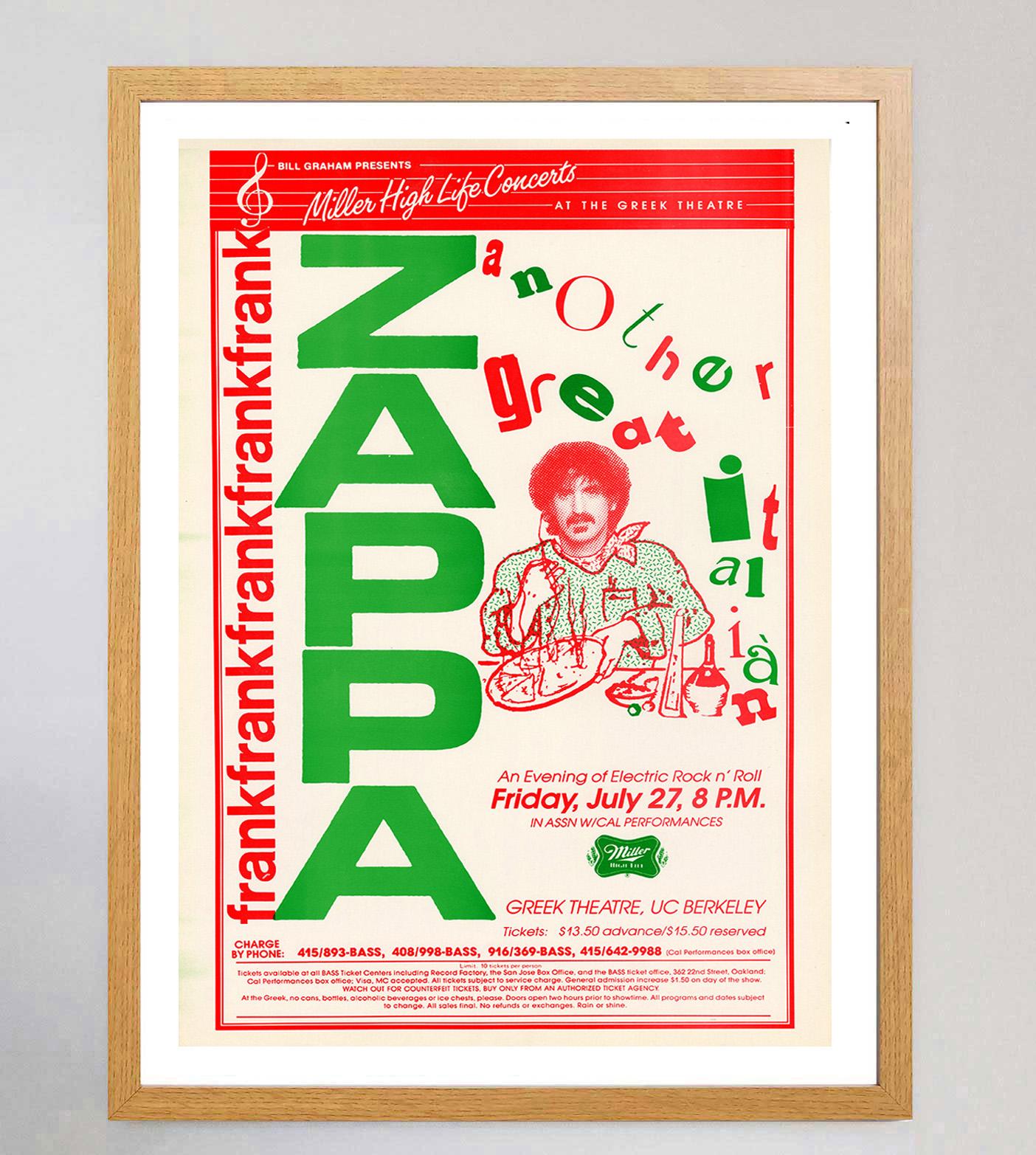 Americano 1984 Frank Zappa - Teatro Greco - Poster originale d'epoca in vendita