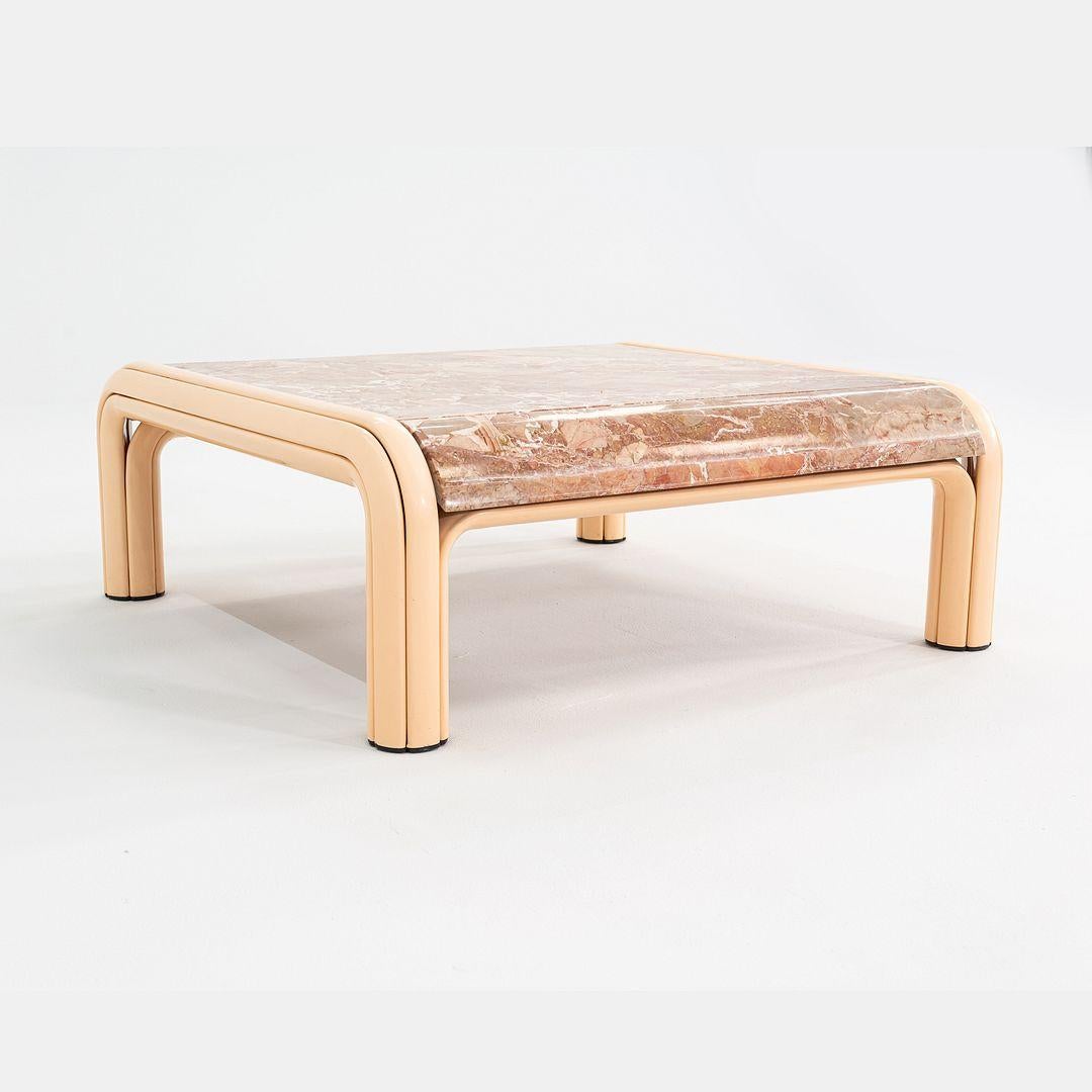 1984 Gae Aulenti International Orsay Coffee Table with Curved Marble Top For Sale 3