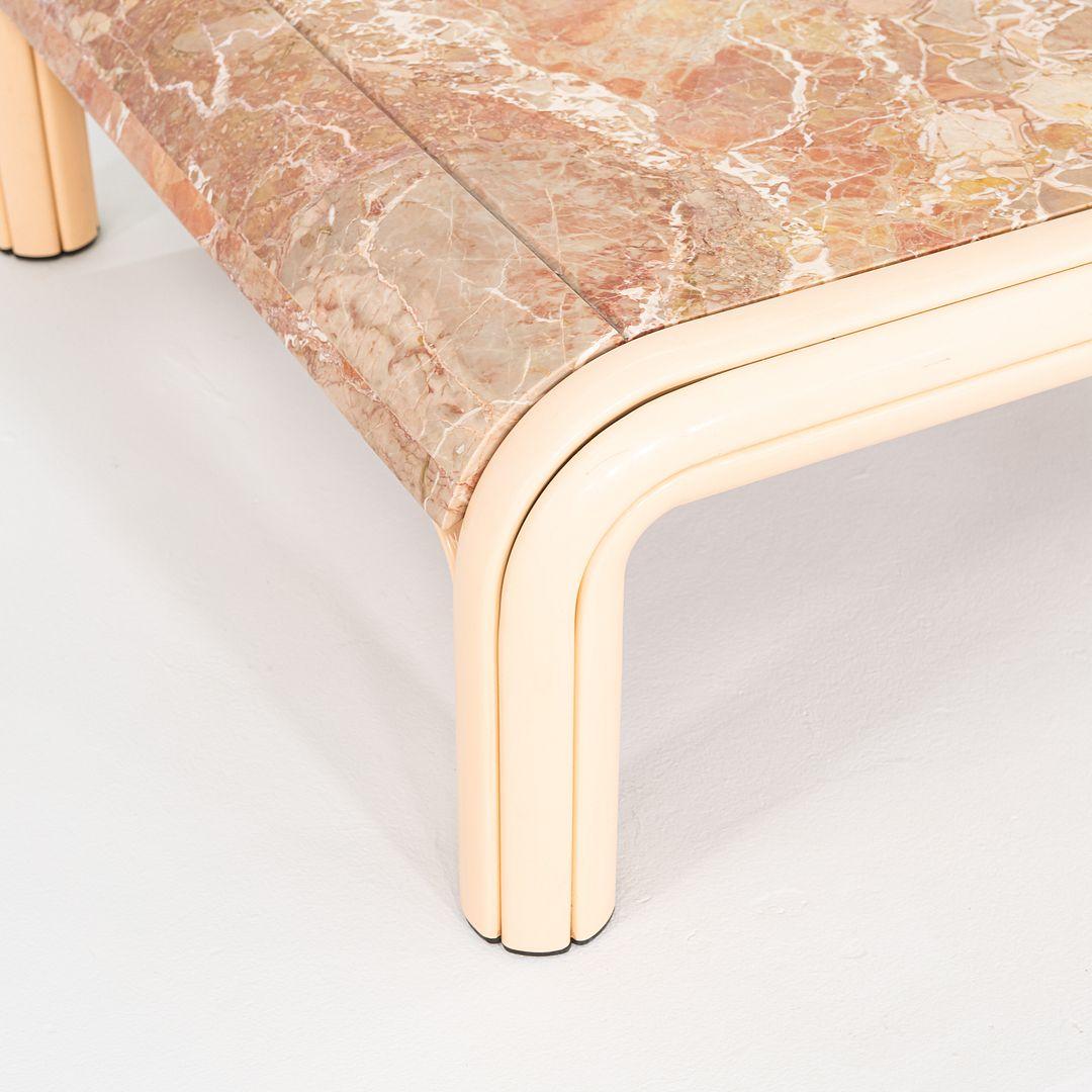 Late 20th Century 1984 Gae Aulenti International Orsay Coffee Table with Curved Marble Top For Sale