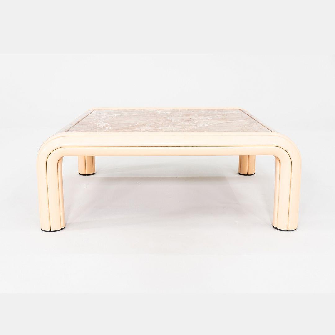 1984 Gae Aulenti International Orsay Coffee Table with Curved Marble Top For Sale 1