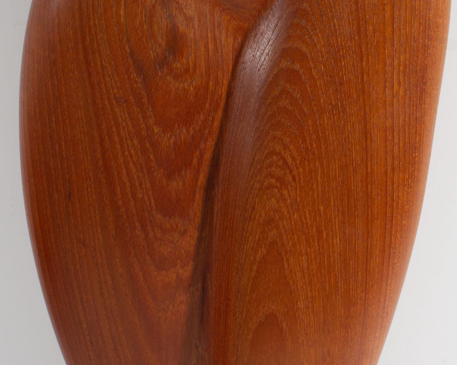 American 1984 Gert Olsen Signed Abstract Nude Wood Sculpture