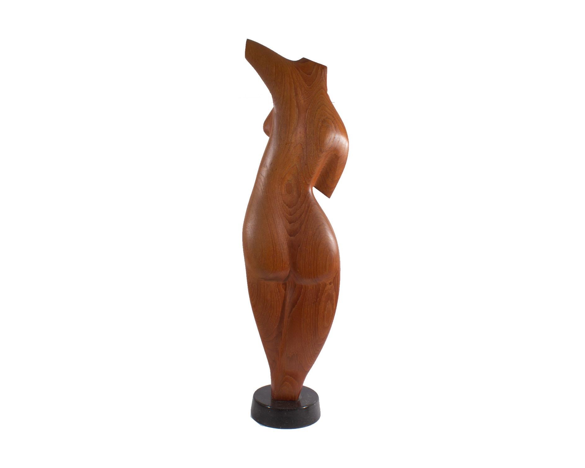 1984 Gert Olsen Signed Abstract Nude Wood Sculpture In Good Condition In Indianapolis, IN