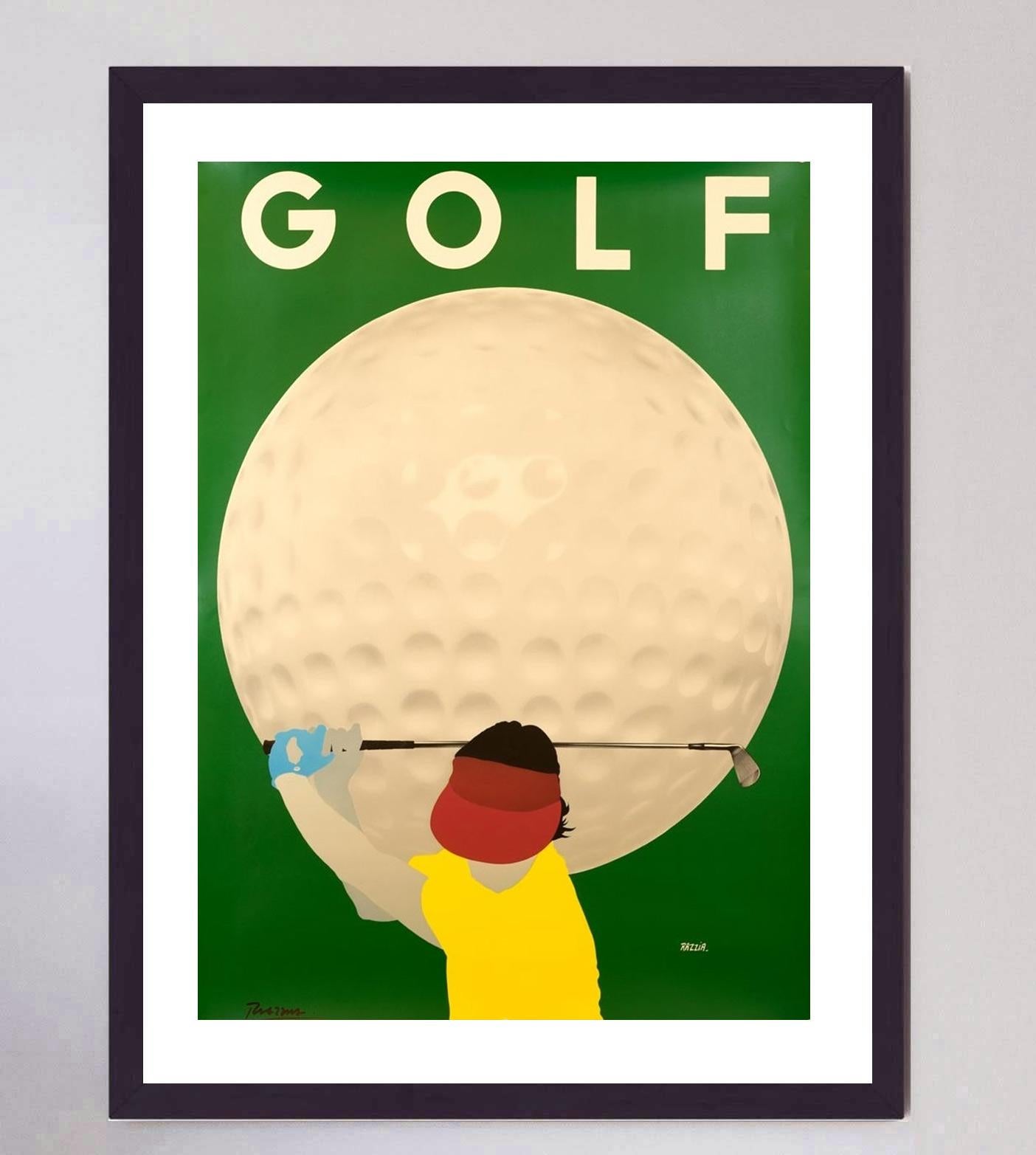 Papier Affiche vintage originale de golf de Razzia, 1984 en vente