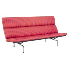 1984 Herman Miller Eames Sofa Compact with Alexander Girard Miller Stripe Fabric