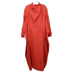 1984 ISSEY MIYAKE persimmon draped RUNWAY dress