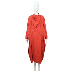 1984 ISSEY MIYAKE persimmon draped RUNWAY dress