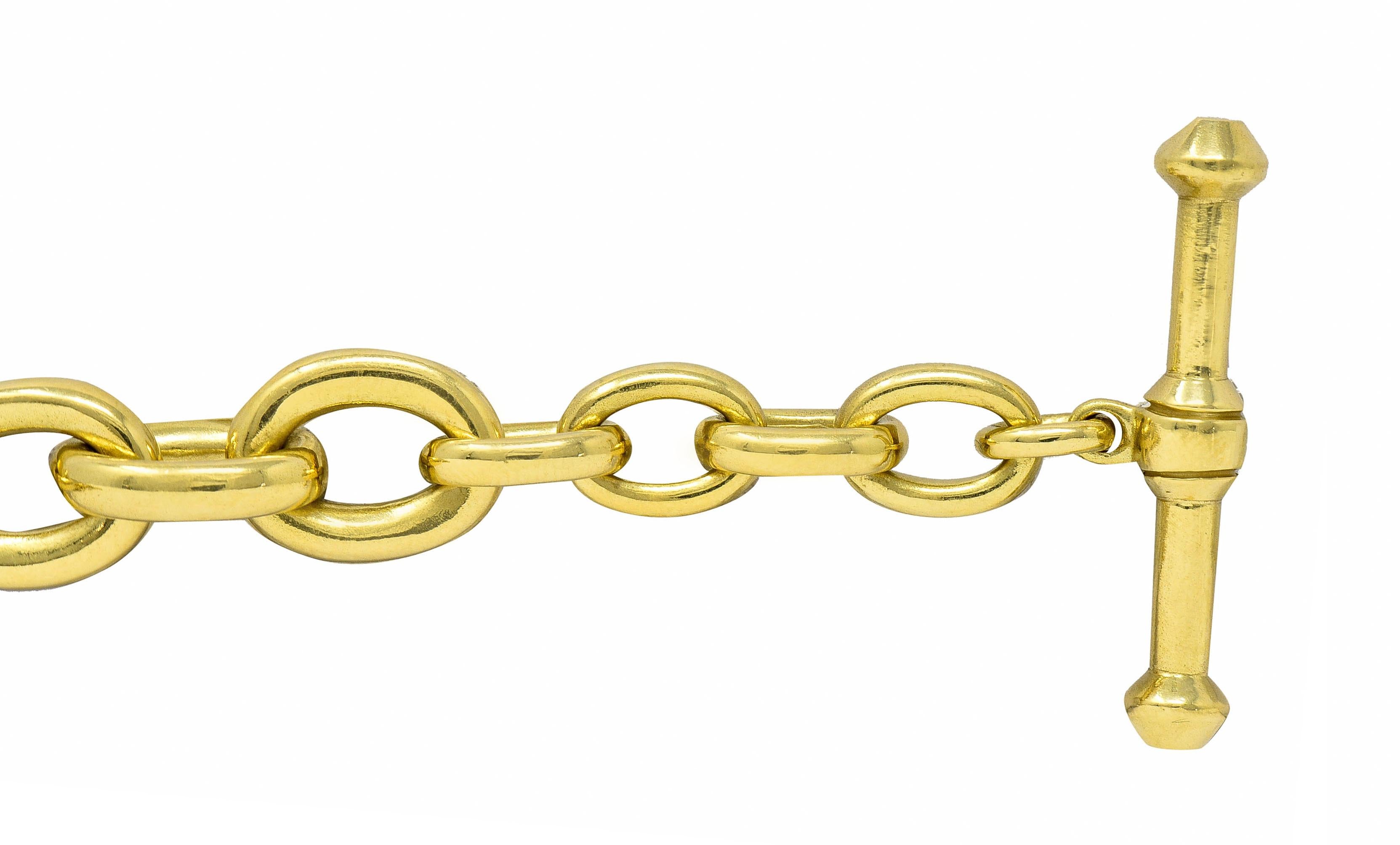 Women's or Men's 1984 Kieselstein Cord Vintage 18 Karat Gold Link Toggle Bracelet