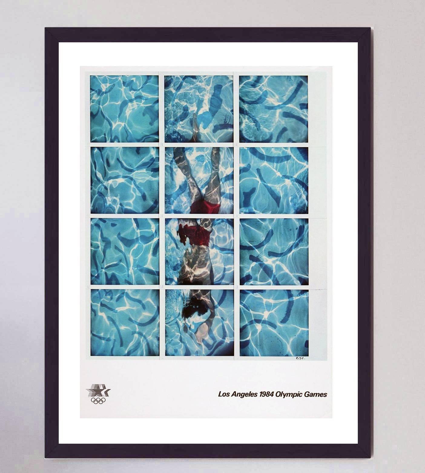 1984 Los Angeles Olympic Games, David Hockney Original Vintage Poster In Excellent Condition In Winchester, GB