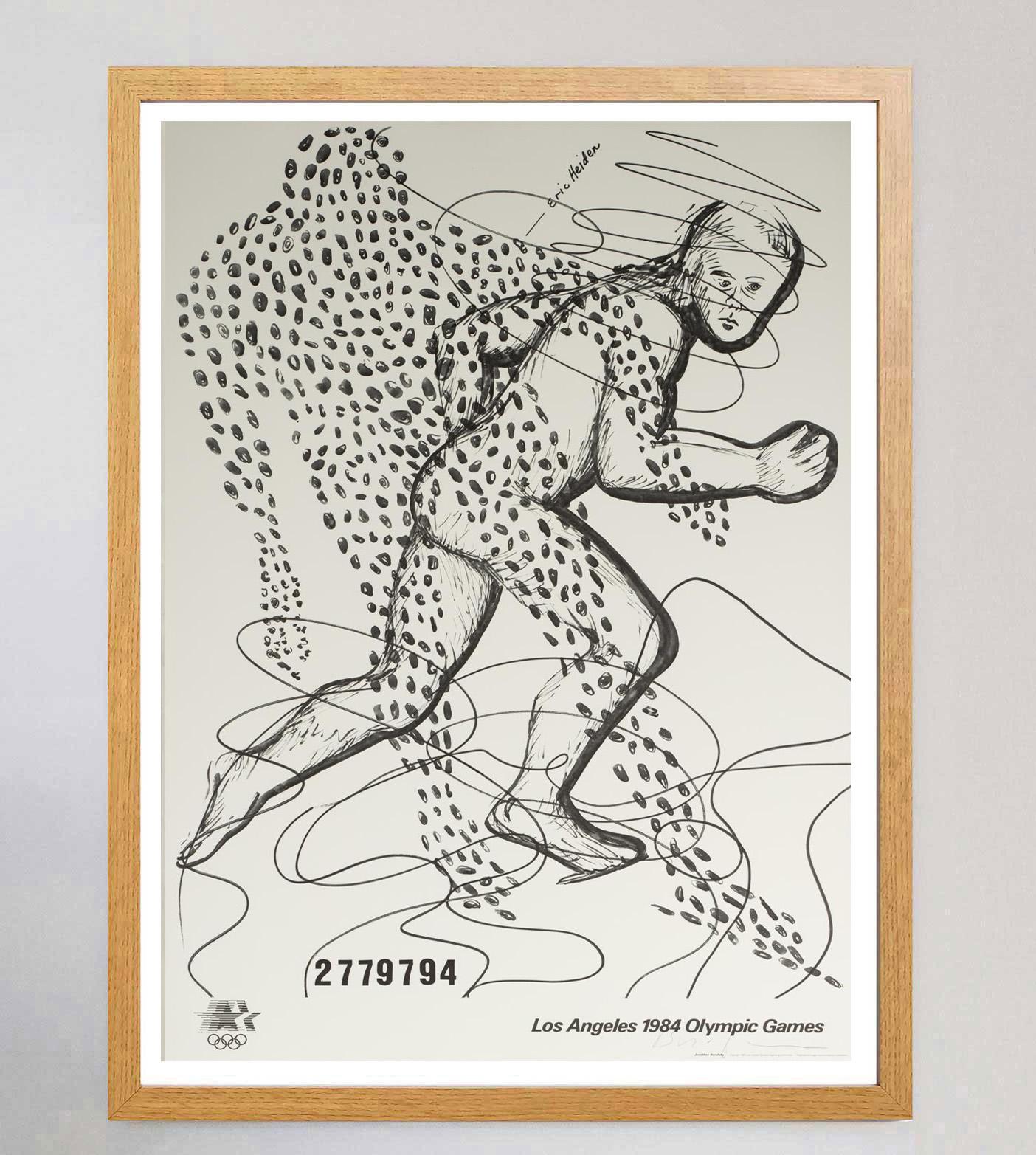 American 1984 Los Angeles Olympic Games - Jonathan Borofsky Original Vintage Poster For Sale