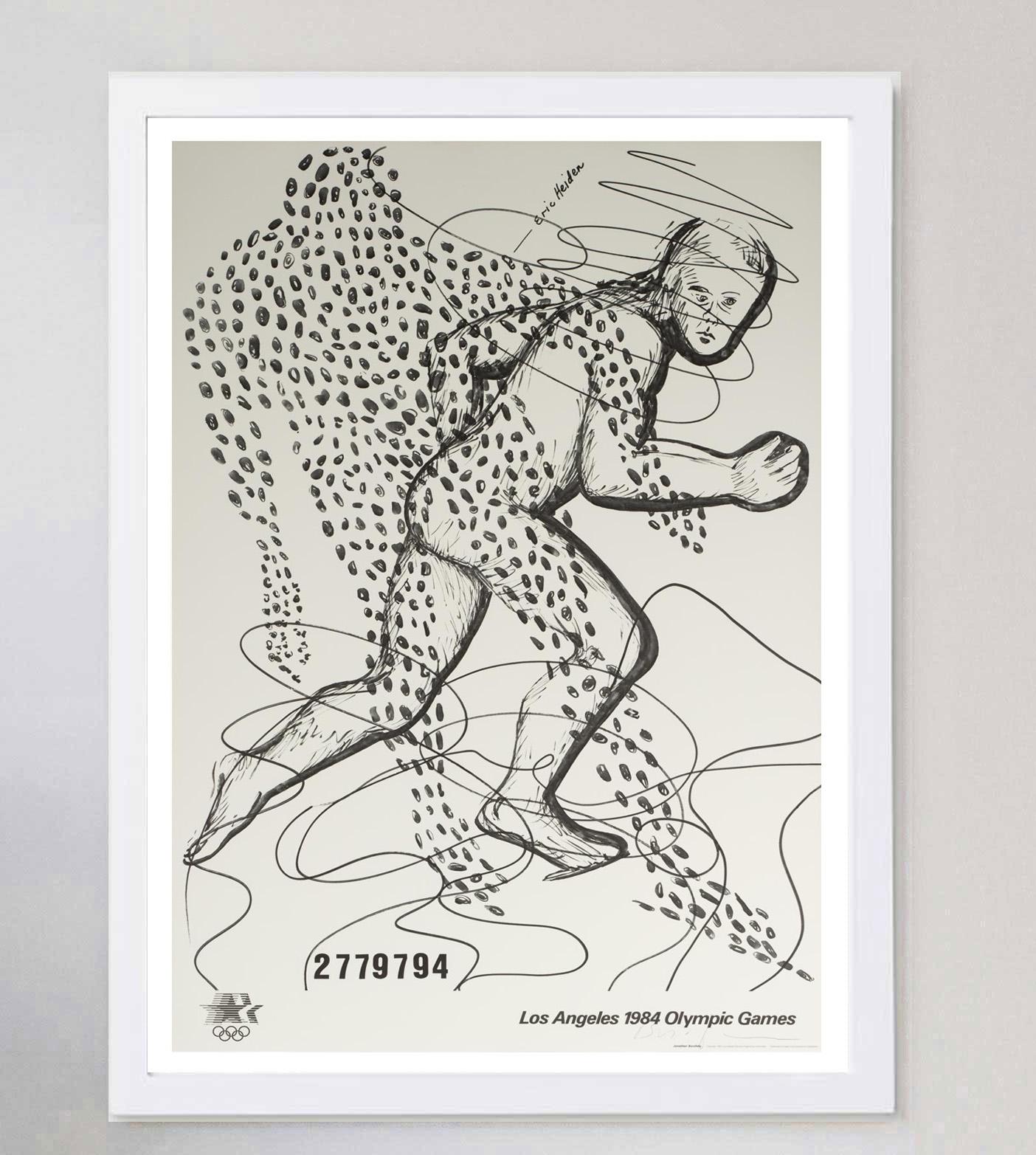 1984 Los Angeles Olympic Games - Jonathan Borofsky Original Vintage Poster In Good Condition For Sale In Winchester, GB