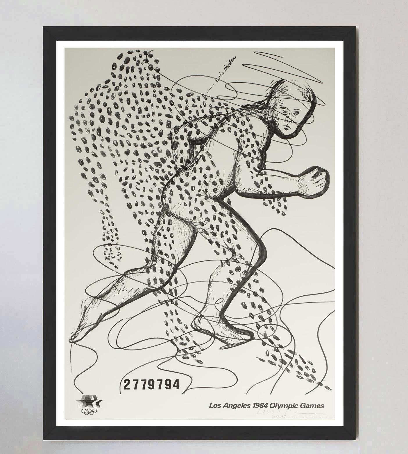 Late 20th Century 1984 Los Angeles Olympic Games - Jonathan Borofsky Original Vintage Poster For Sale