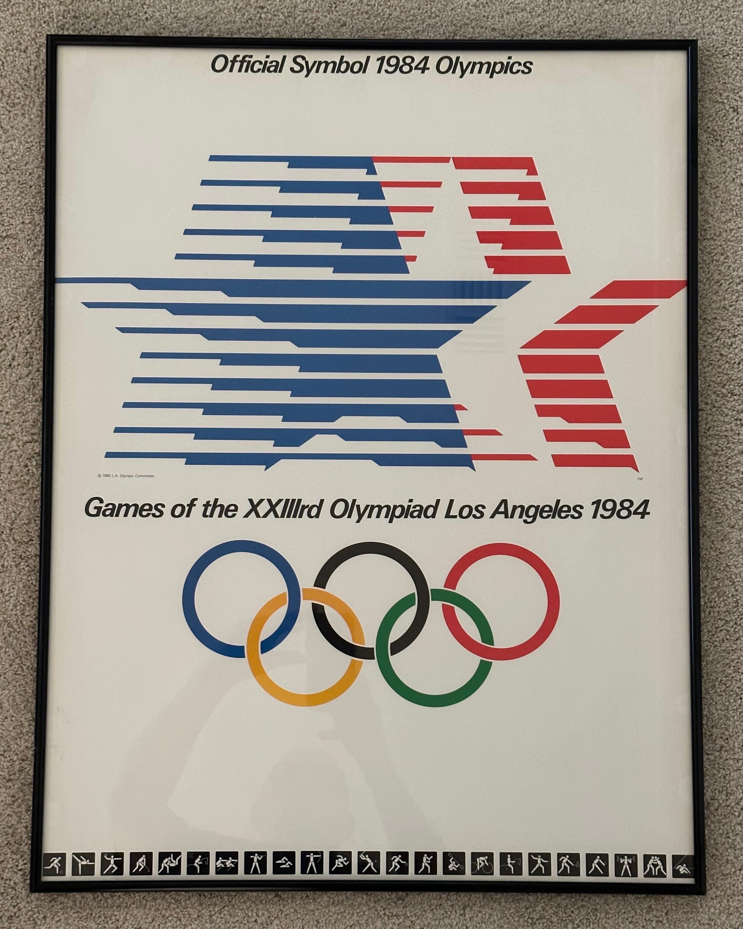  Poster „1984 Los Angeles Olympische Spiele“ im Zustand „Gut“ im Angebot in San Diego, CA
