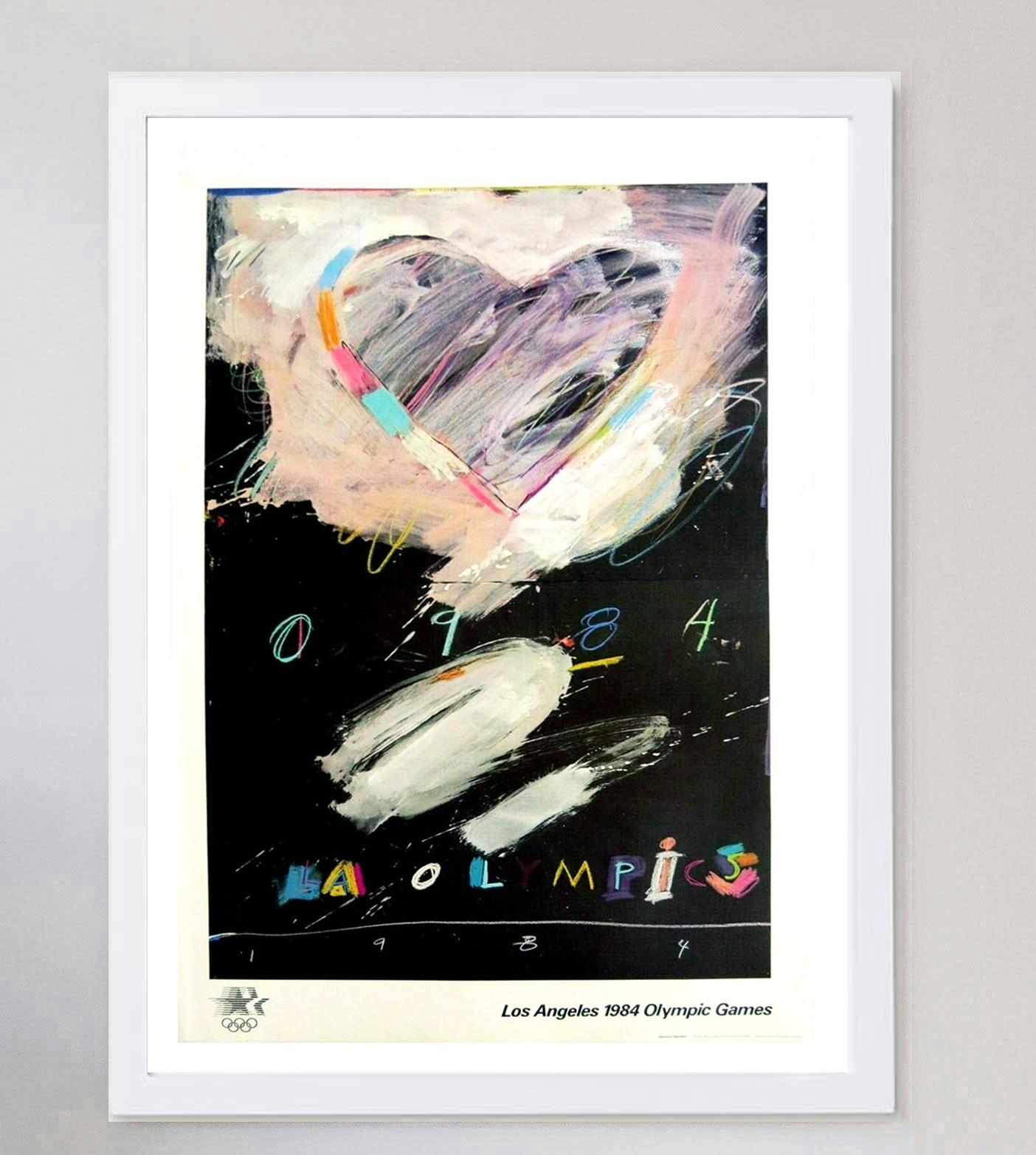 1984 Olympic Games Los Angeles - Raymond Saunders Original Vintage Poster In Good Condition For Sale In Winchester, GB