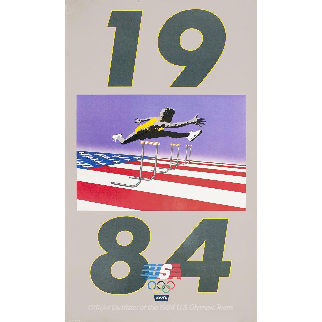 Original 1984 U.S. poster for Olympics (1984). Very good-fine condition, rolled with tear. Please note: the size is stated in inches and the actual size can vary by an inch or more.
 