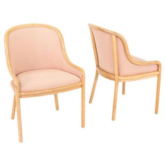 1984 Pair of Ward Bennett for Brickel Associates Dining Chairs in Oak