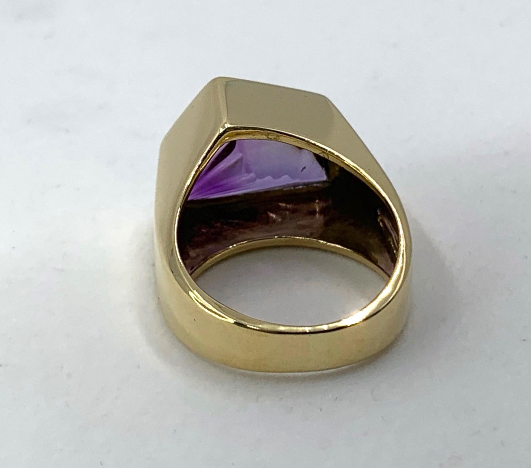1984 Paloma Picasso for Tiffany & Co. Amethyst Cocktail Ring in 18K Yellow Gold 7