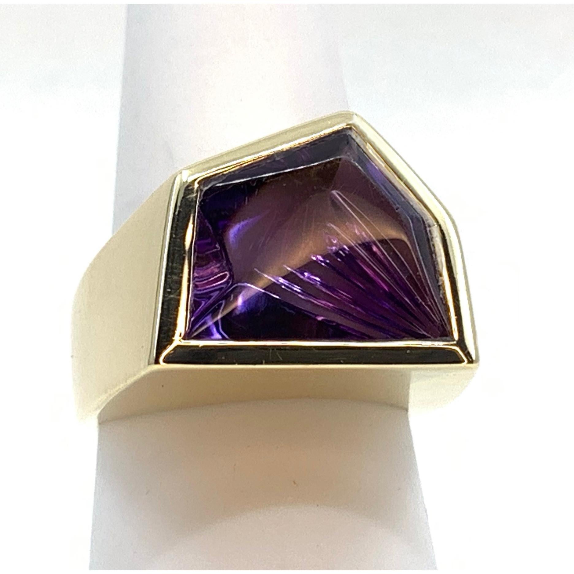 Modern 1984 Paloma Picasso for Tiffany & Co. Amethyst Cocktail Ring in 18K Yellow Gold