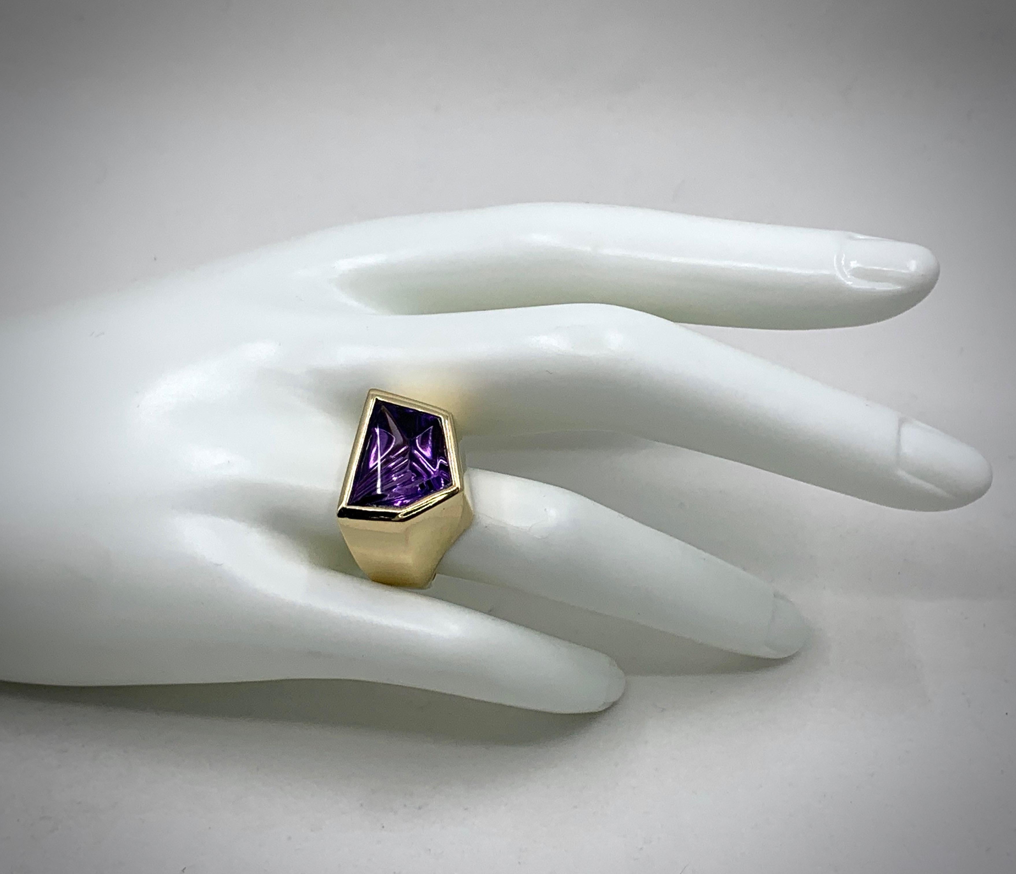 1984 Paloma Picasso for Tiffany & Co. Amethyst Cocktail Ring in 18K Yellow Gold 2