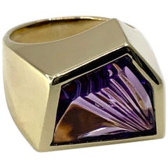 Vintage 1984 Paloma Picasso for Tiffany & Co. Amethyst Cocktail Ring in 18K Yellow Gold