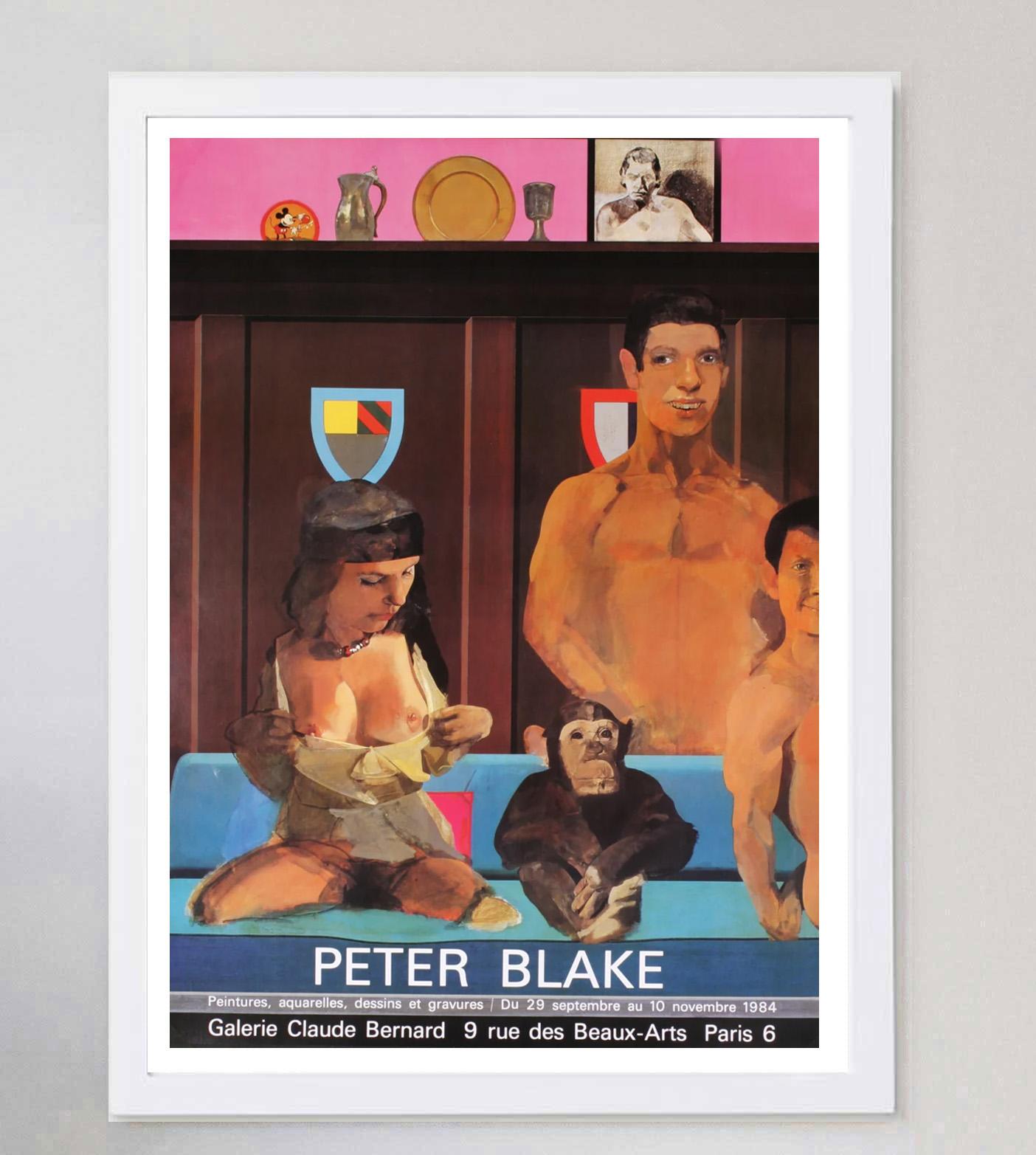 1984 Peter Blake - Galerie Claude Bernard Poster originale d'epoca In condizioni buone in vendita a Winchester, GB