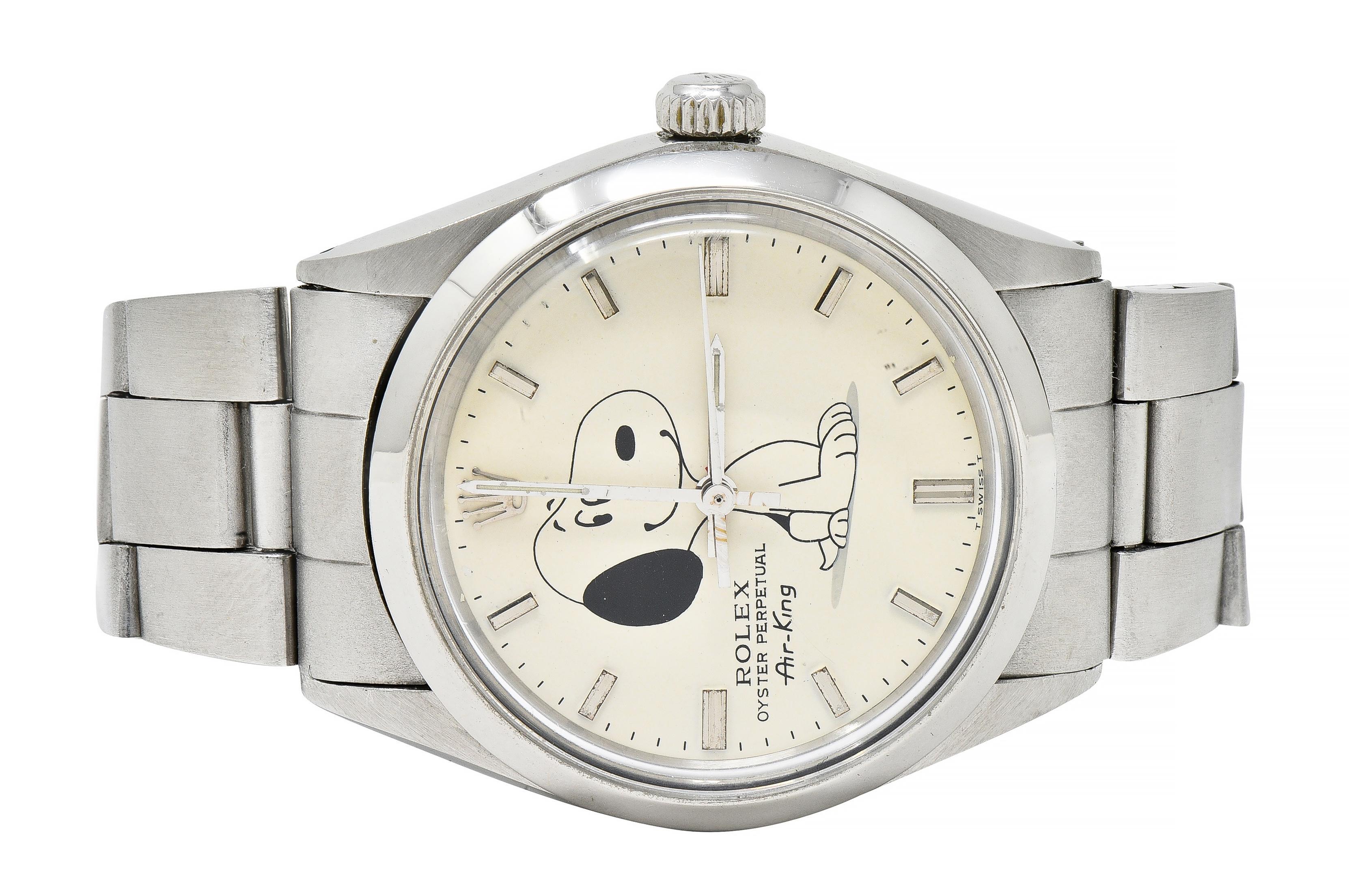 1984 Rolex 34 MM Stainless Steel Oyster Perpetual Air King Snoopy Watch 7