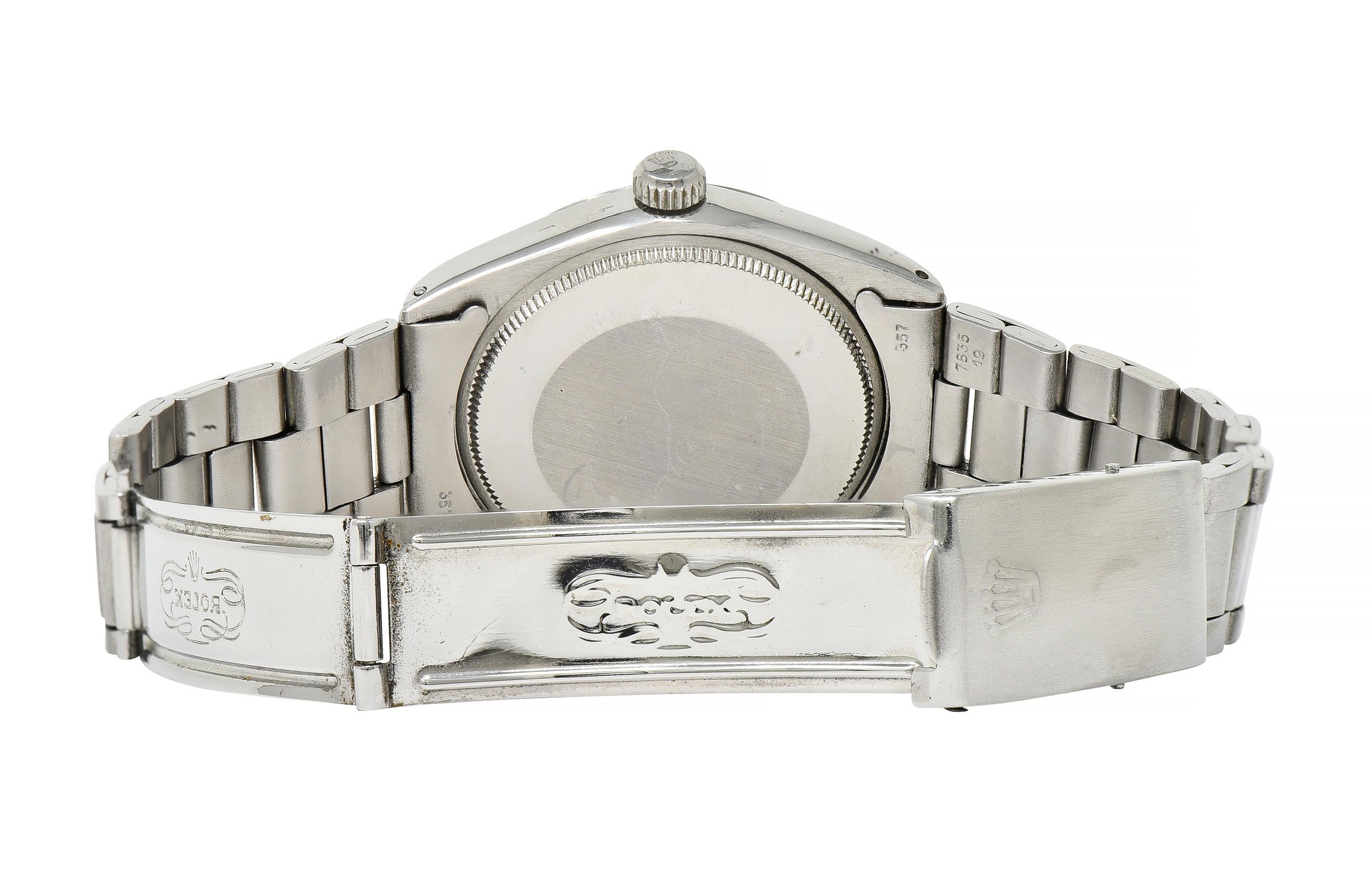 1984 Rolex 34 MM Stainless Steel Oyster Perpetual Air King Snoopy Watch In Excellent Condition In Philadelphia, PA