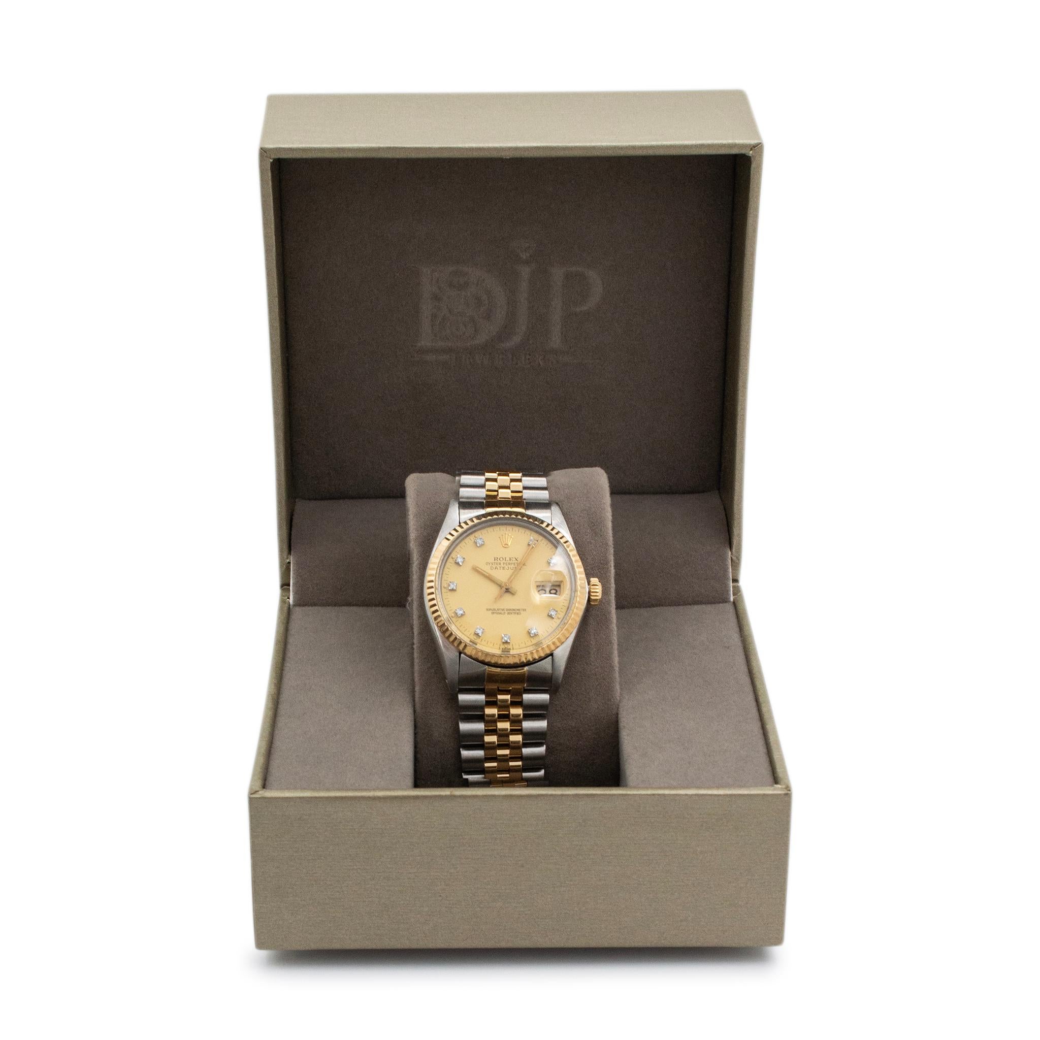 1984 Rolex Datejust 36MM 16013 Champagne Diamond Dial Two Tone Jubilee Watch 2