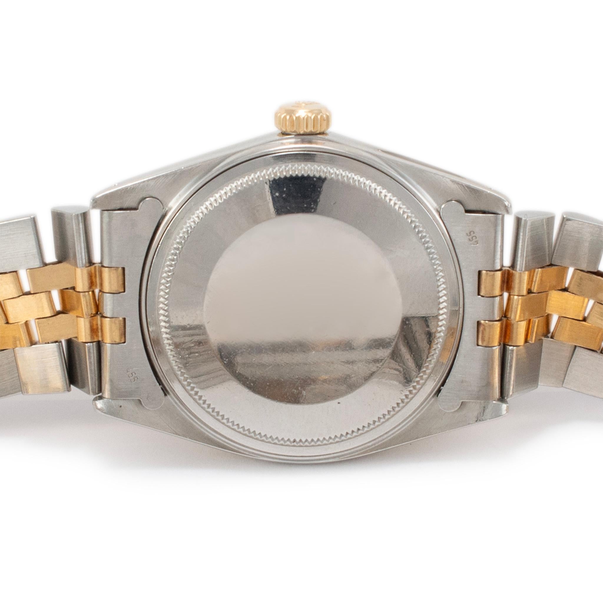 1984 Rolex Datejust 36MM 16013 Wandteppich Zifferblatt Gelbgold Edelstahl-Uhr 1